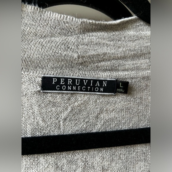 Peruvian Connection | Pima cotton baby alpaca cardigan | size large - Picture 5 of 6